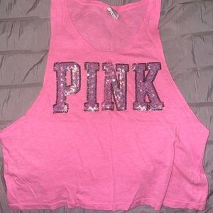 PINK Sparkly Tank Top